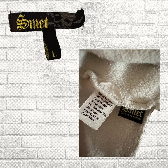 Vintage Y2K Off White SMET by Christian Audigier Hoodie - Size L - Picture 8 of 8